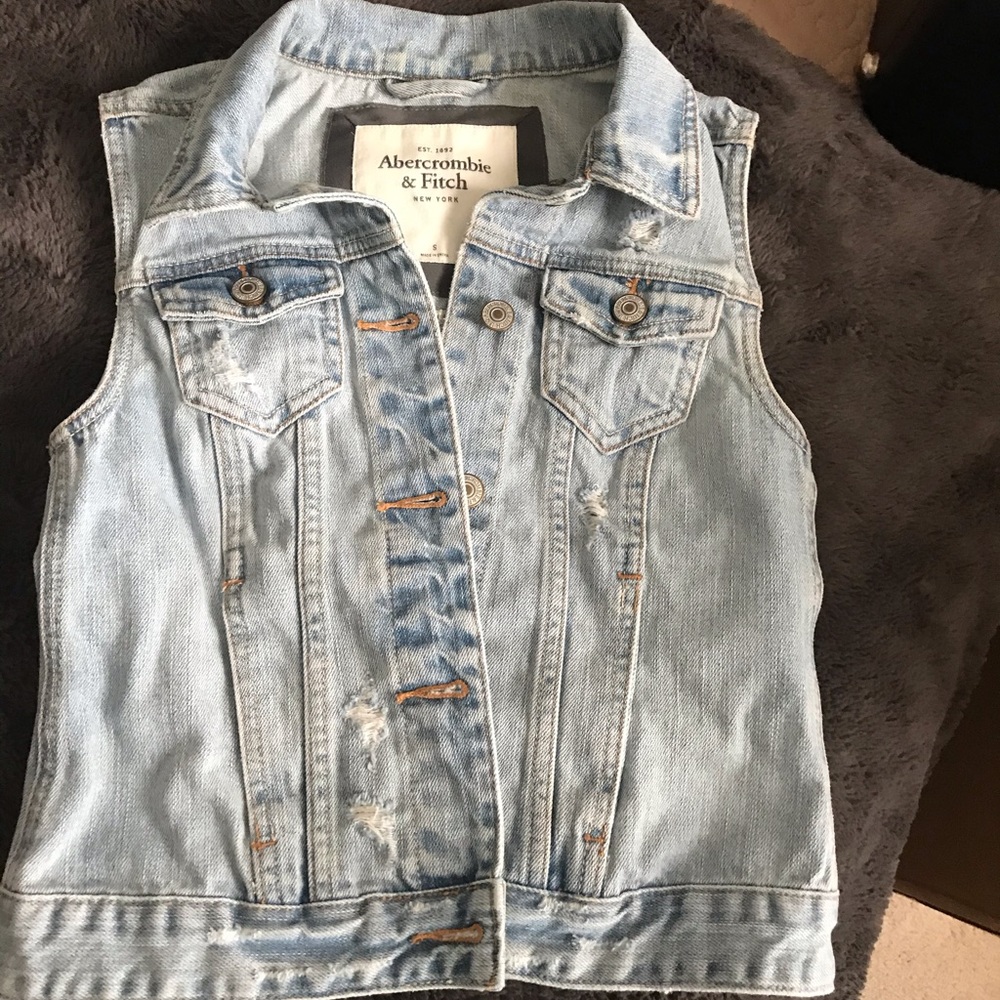 Destressed Denim Vest *like new*